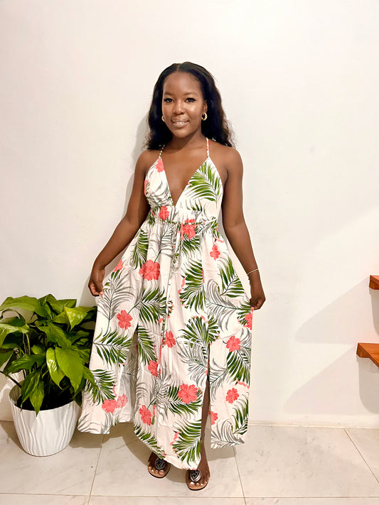 Floral White Maxi Dress