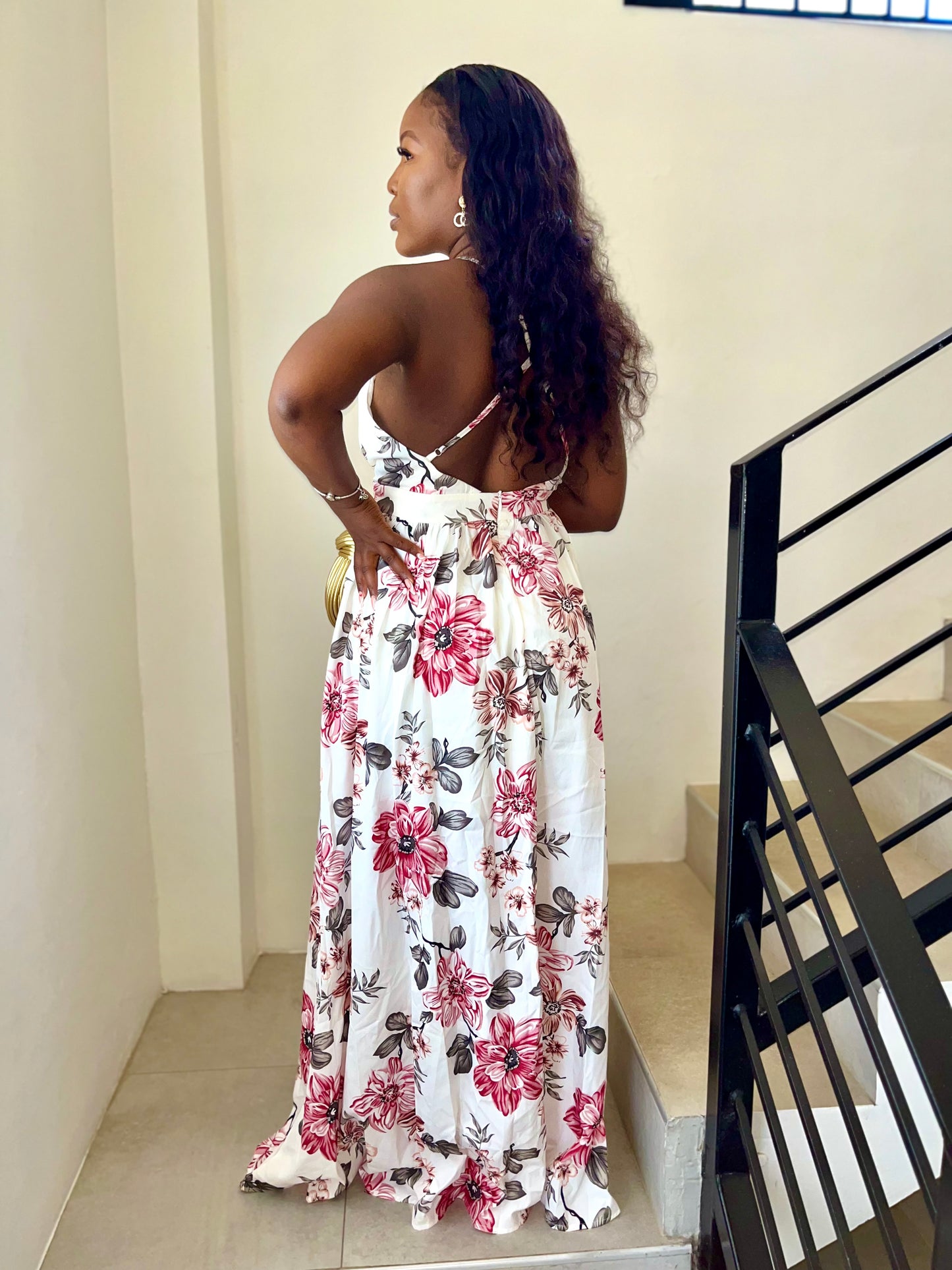 White Floral Maxi Dress