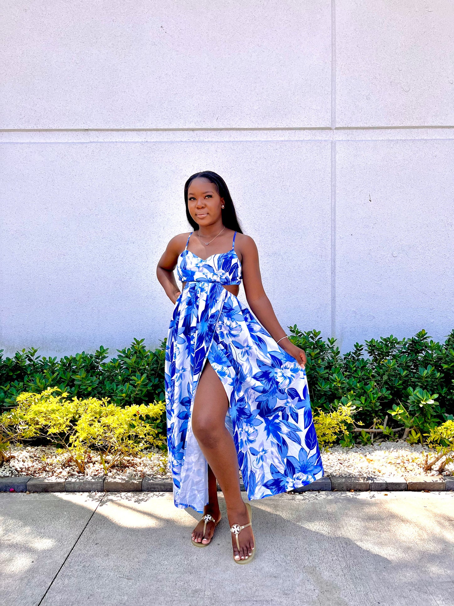 Tropical Blue Maxi Dress