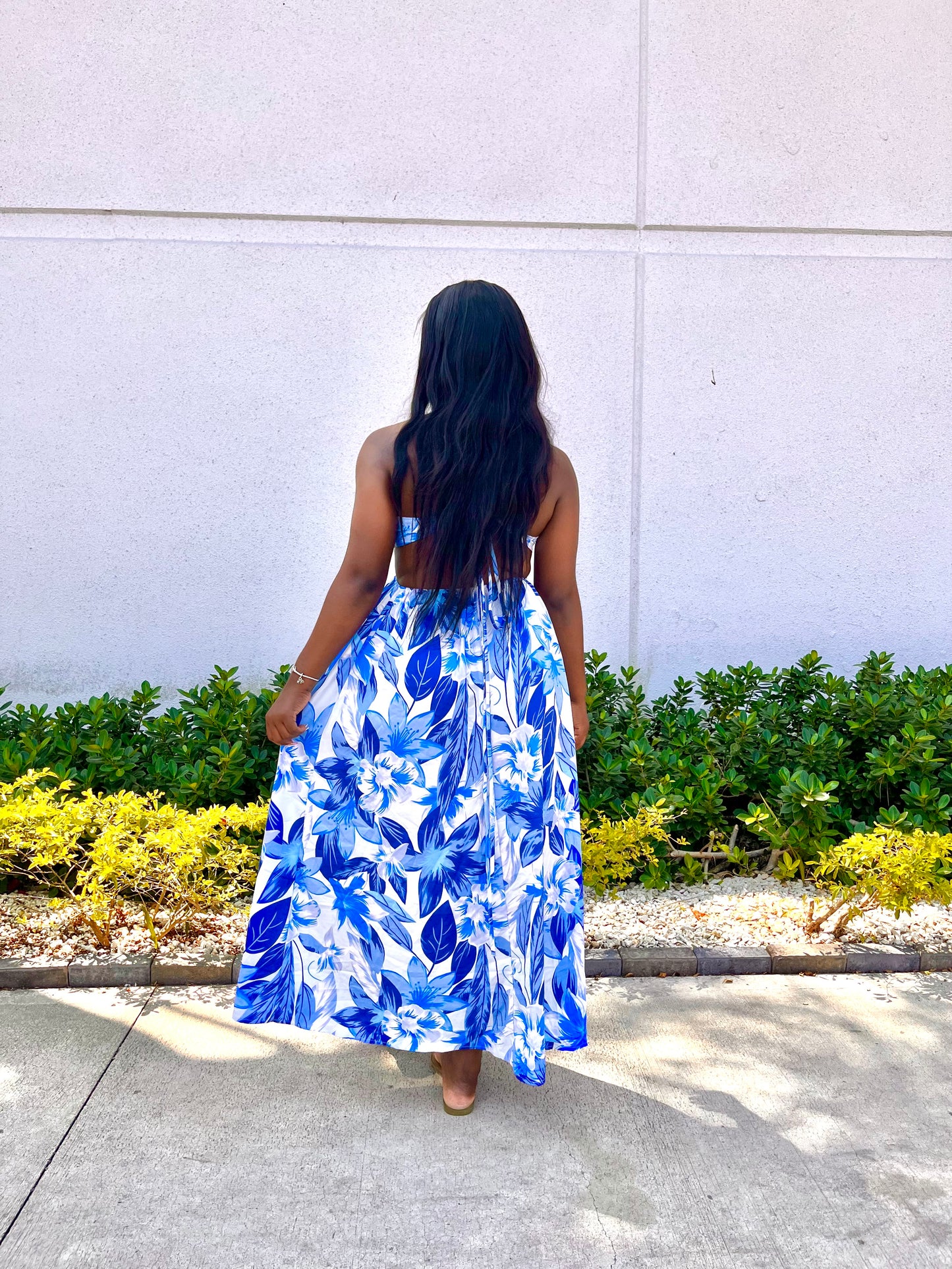 Tropical Blue Maxi Dress