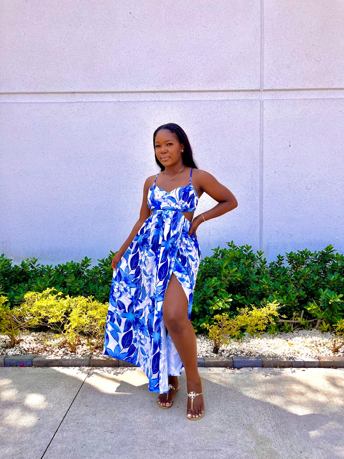 Tropical Blue Maxi Dress