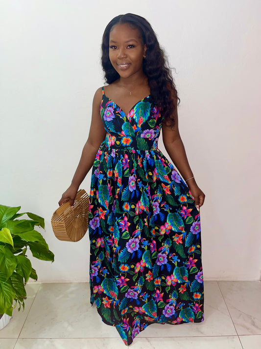 Black Floral Maxi Dress