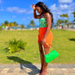 True Flame Orange Skirt Set